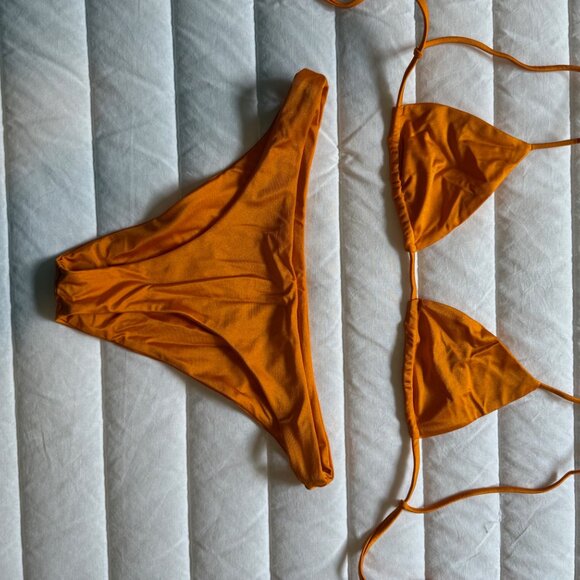 JADE Swim Orange Sheen Bikini - Picture 4 of 5